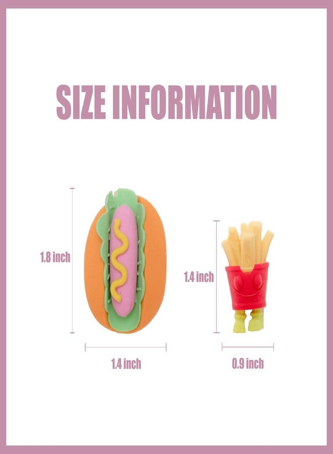 CLOCK KING 42Pcs 3D Food Erasers for Kids, All are Food Styles, Random Desktop Pets Toys Gifts, Mini Puzzle Classroom Rewards, Kids Party Favors Back to School Supplies - Image 2